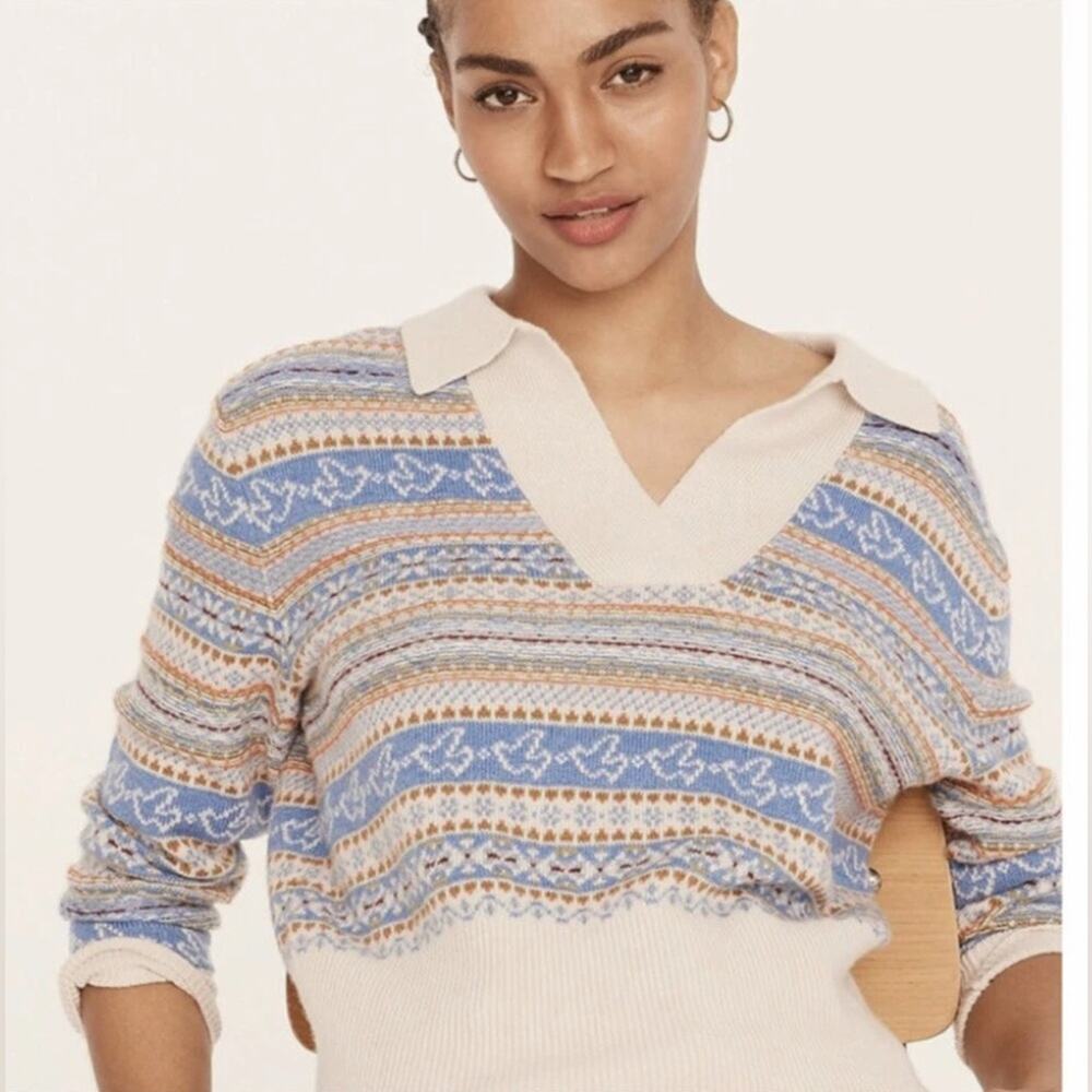 J.Crew Collared Fair Isle Women's Sweater Size:S NWT